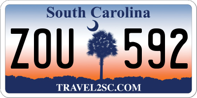 SC license plate ZOU592