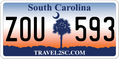SC license plate ZOU593