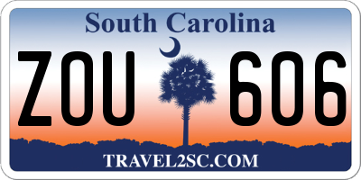 SC license plate ZOU606