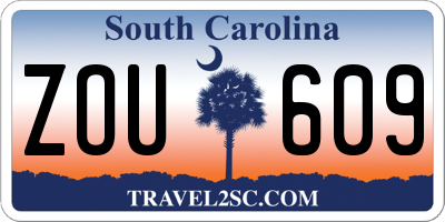 SC license plate ZOU609