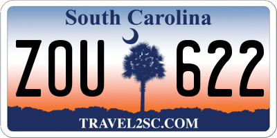 SC license plate ZOU622