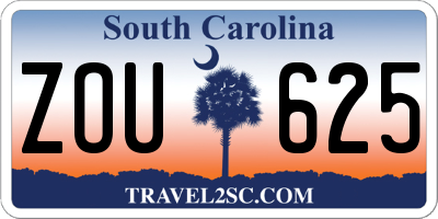 SC license plate ZOU625