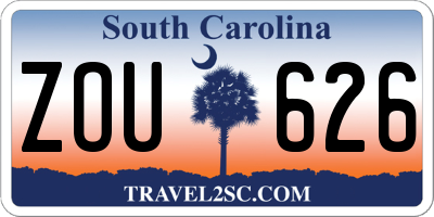 SC license plate ZOU626