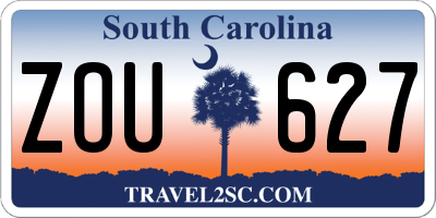 SC license plate ZOU627