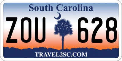 SC license plate ZOU628