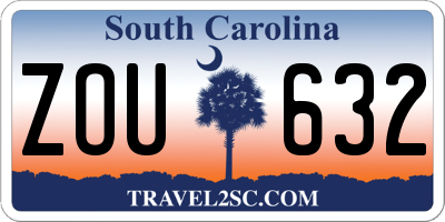 SC license plate ZOU632