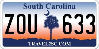 SC license plate ZOU633