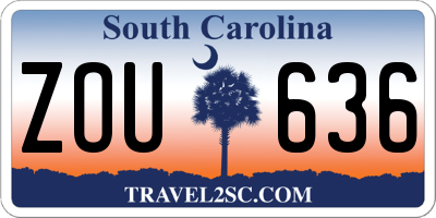 SC license plate ZOU636