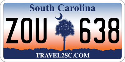 SC license plate ZOU638