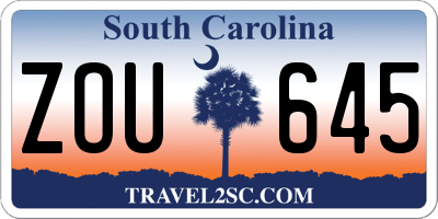 SC license plate ZOU645