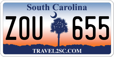 SC license plate ZOU655