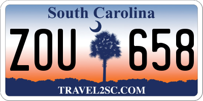 SC license plate ZOU658