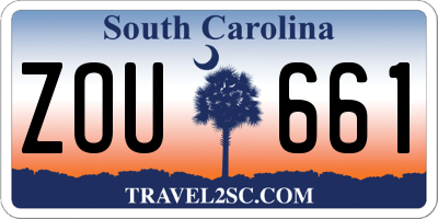 SC license plate ZOU661