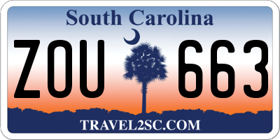 SC license plate ZOU663