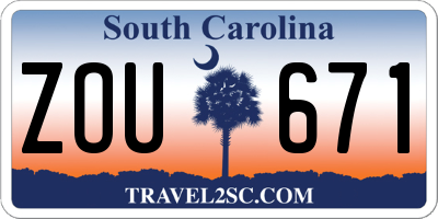 SC license plate ZOU671
