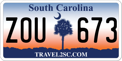 SC license plate ZOU673