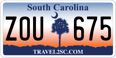 SC license plate ZOU675