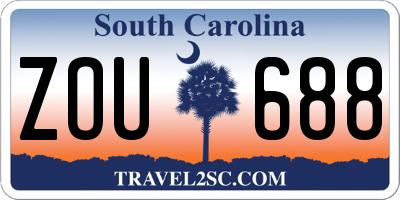 SC license plate ZOU688