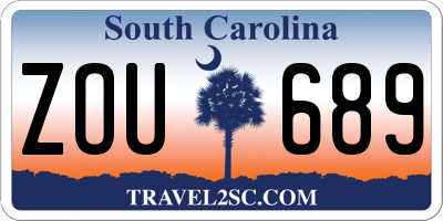 SC license plate ZOU689