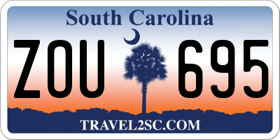 SC license plate ZOU695
