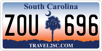 SC license plate ZOU696