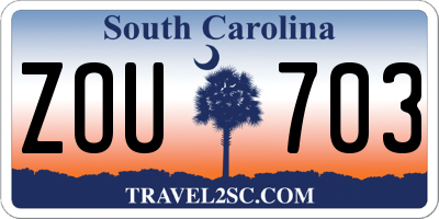 SC license plate ZOU703
