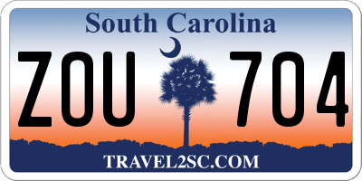 SC license plate ZOU704
