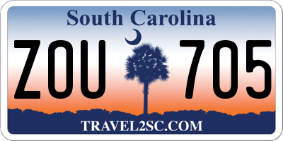 SC license plate ZOU705