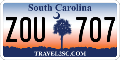SC license plate ZOU707