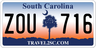 SC license plate ZOU716