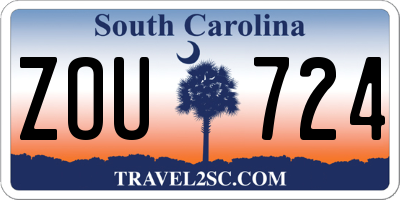 SC license plate ZOU724