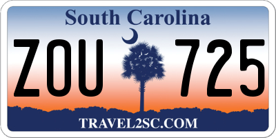 SC license plate ZOU725