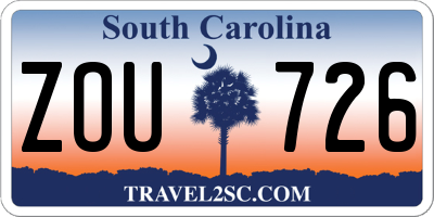 SC license plate ZOU726