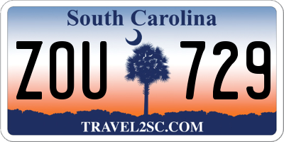 SC license plate ZOU729