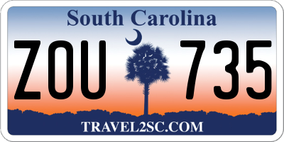 SC license plate ZOU735