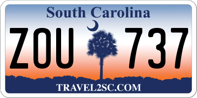 SC license plate ZOU737