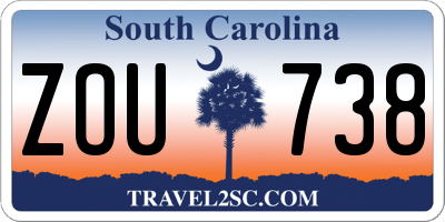 SC license plate ZOU738