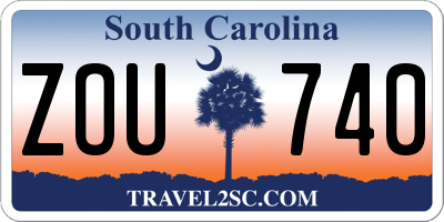 SC license plate ZOU740