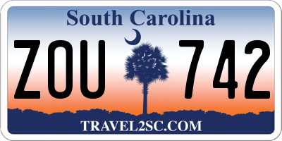 SC license plate ZOU742