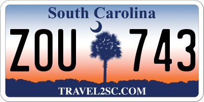 SC license plate ZOU743