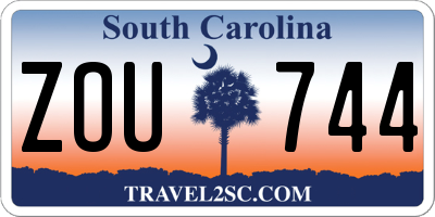 SC license plate ZOU744