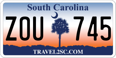 SC license plate ZOU745