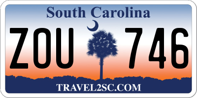 SC license plate ZOU746