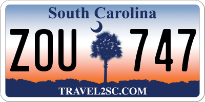 SC license plate ZOU747