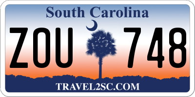 SC license plate ZOU748