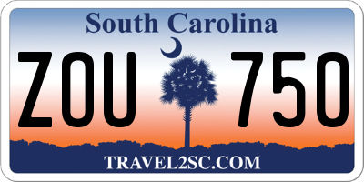 SC license plate ZOU750