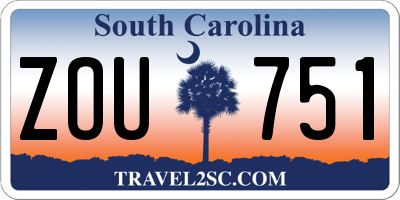 SC license plate ZOU751