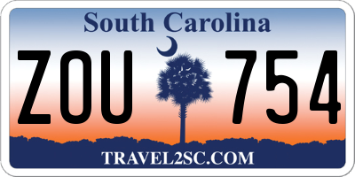 SC license plate ZOU754