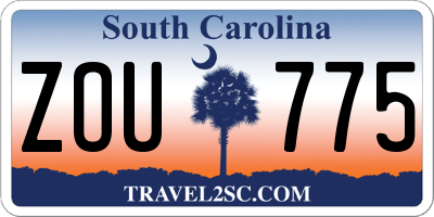 SC license plate ZOU775