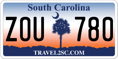 SC license plate ZOU780
